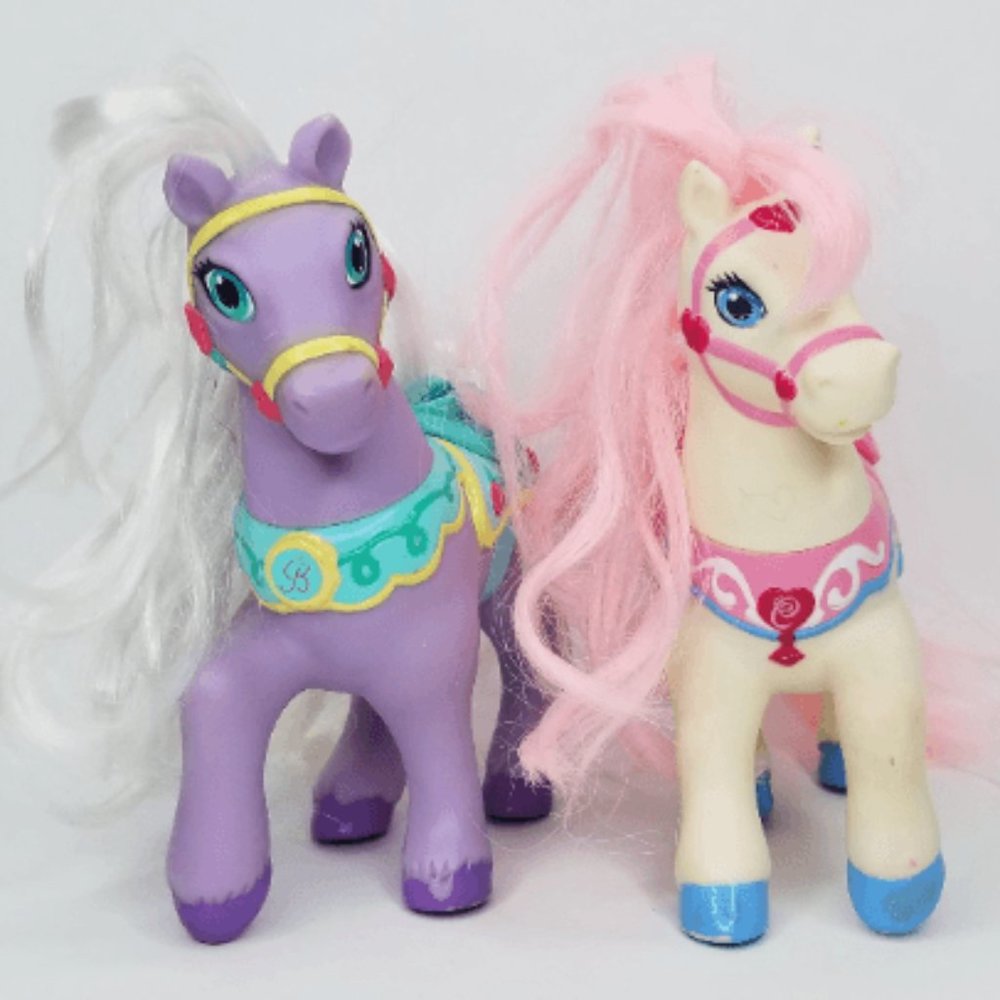 2002 Mattel Disney My First Princess Belle & Cinderella Horses Figures Pony Gift